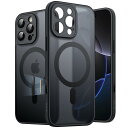 【送料無料】JETech iPhone 16 Pro / 16 Pro Max 用 マグネットケース カメラコントロールボタン MagSafeに対応 半透明のマット背面 薄型 耐衝撃 フォンカバー 色:ブラックチタニウム、サイズ:iPhone 16 Pro Max
