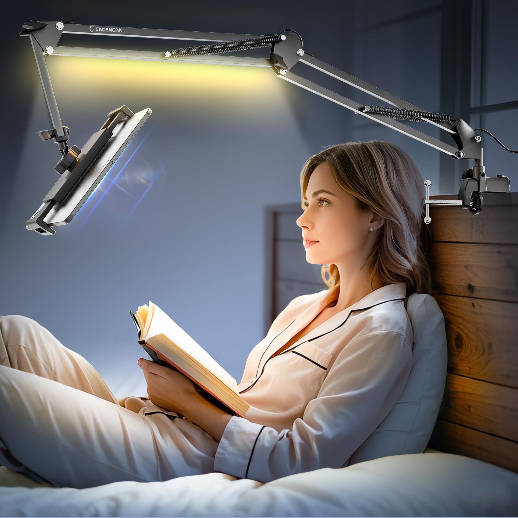 【送料無料】CACENCAN タブレット スタンド タブレット アーム 寝ながら ベッド用 4〜13.5インチ対応 ..