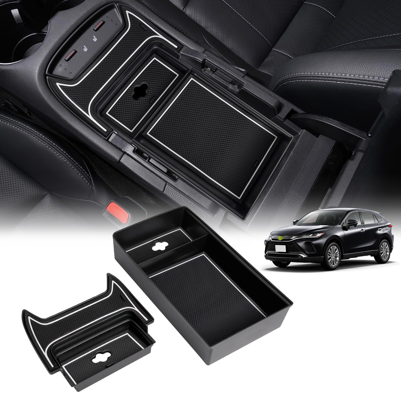 【送料無料】LIMSTYLE 内蔵型コンソールボックス コンソールトレイ 収納ボックス ラバーマット付き 車内収納ボックス コンソールトレイ 車種専用設計 小物入れ 滑り止め ラバーマット付き 装着簡単