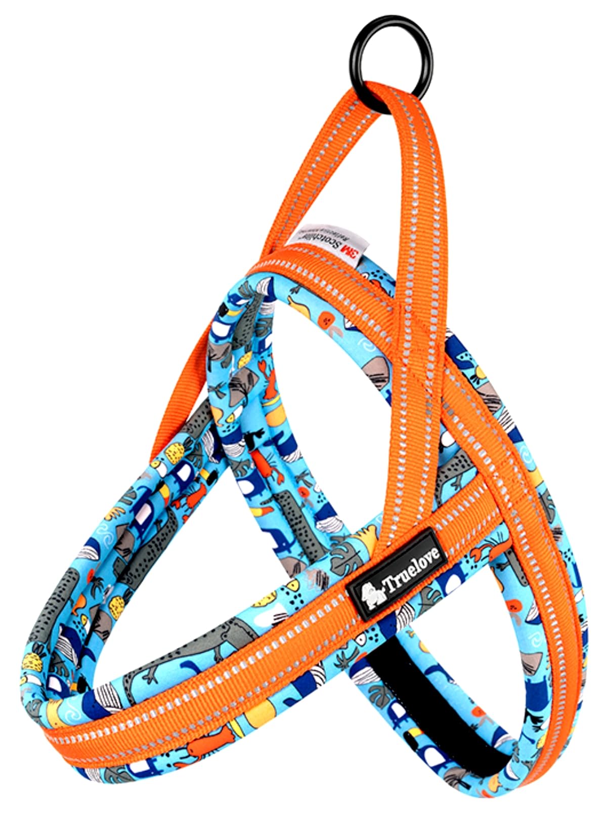 【送料無料】cocomall 2025最新喉に優しい犬ハーネス TRUE LOVE日本授権店 犬用ハーネス 犬用胴輪 ドッグ ペット用品 ハーネスリード 3M反射材料 訓練 ネオプレン素材 小型犬、中型犬、大型犬に向け 通気性 調節可能 夏に対応 色：ファイアクラッカー、サイズ：XXS