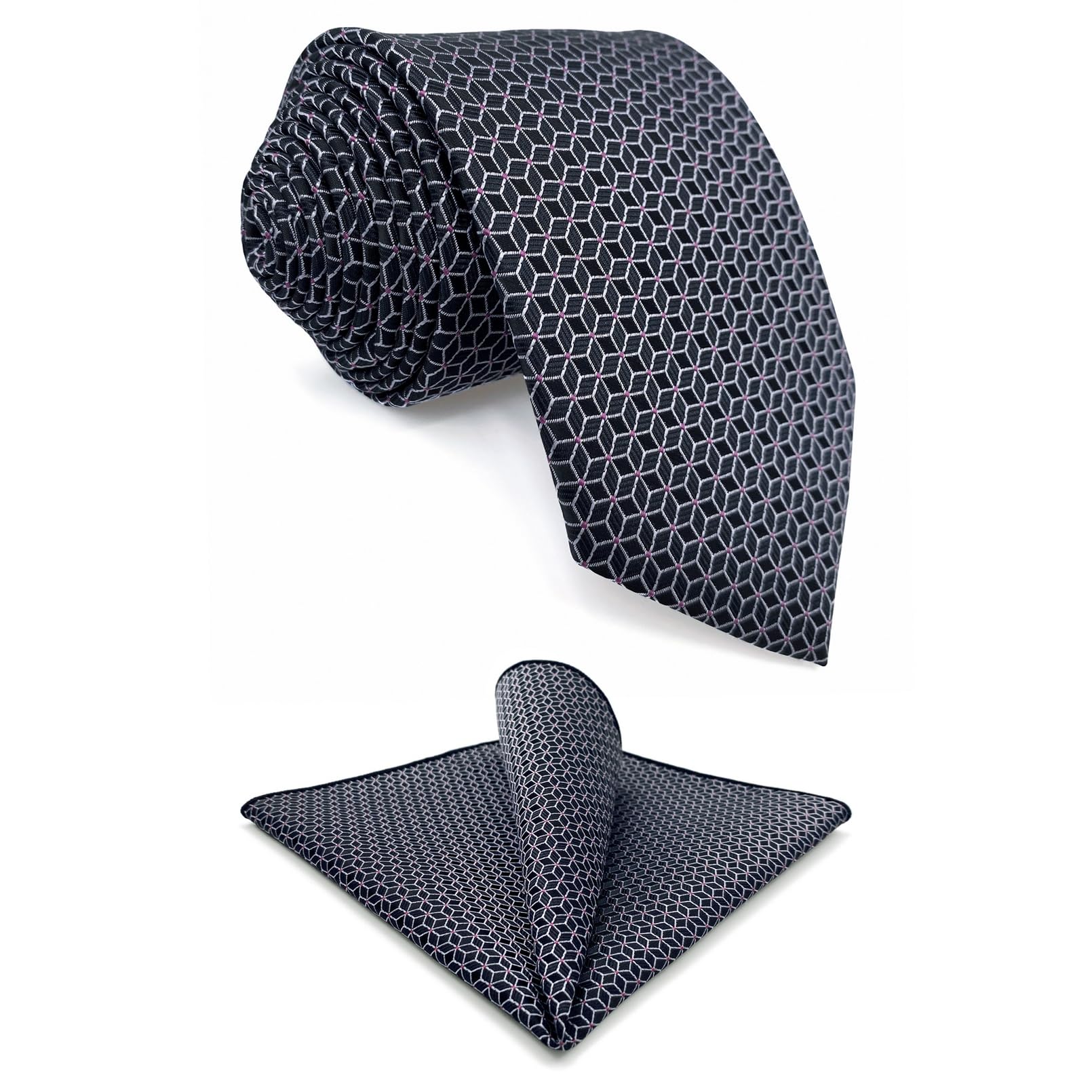 【送料無料】[S&W SHLAX&WING] メンズ ネクタイ セット ポケットチーフ付きネクタイ 147cm サテン織 フォーマル 色：B40-SH、サイズ：B40-SH