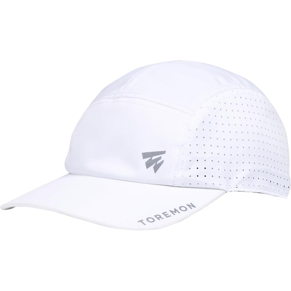 【送料無料】[TOREMON] ランニングキャップ メンズ レディース UVカット スポーツキャップ 軽量 メッシュ 通気 冷感 日除け マラソン ジョギング 登山 ゴルフ アウトドア 色：ホワイト、サイズ：M