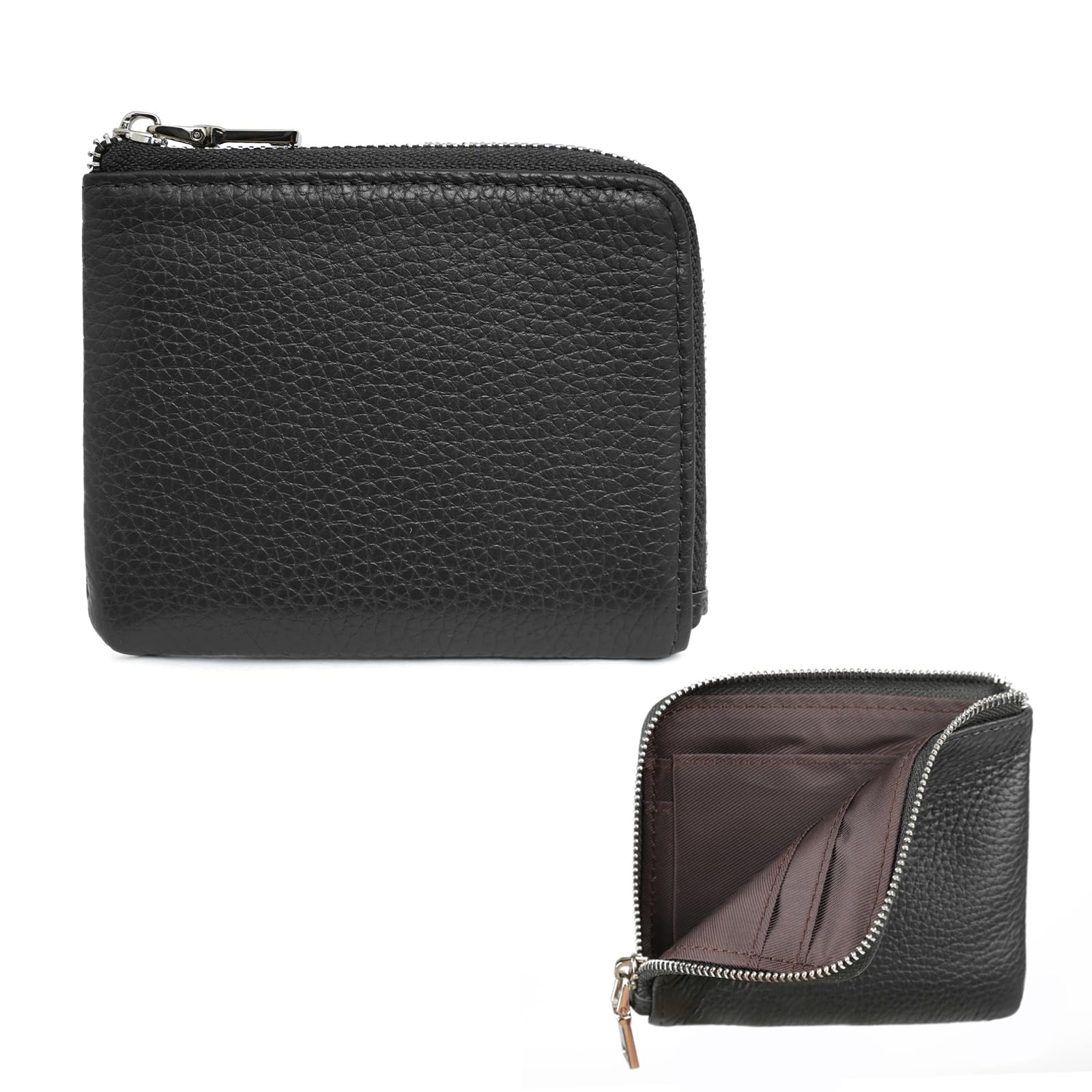 【送料無料】[imeetu] ミニ財布 薄型 L字ファスナー 本革 大容量 小銭入れ 薄い 軽量 スリム コンパク..