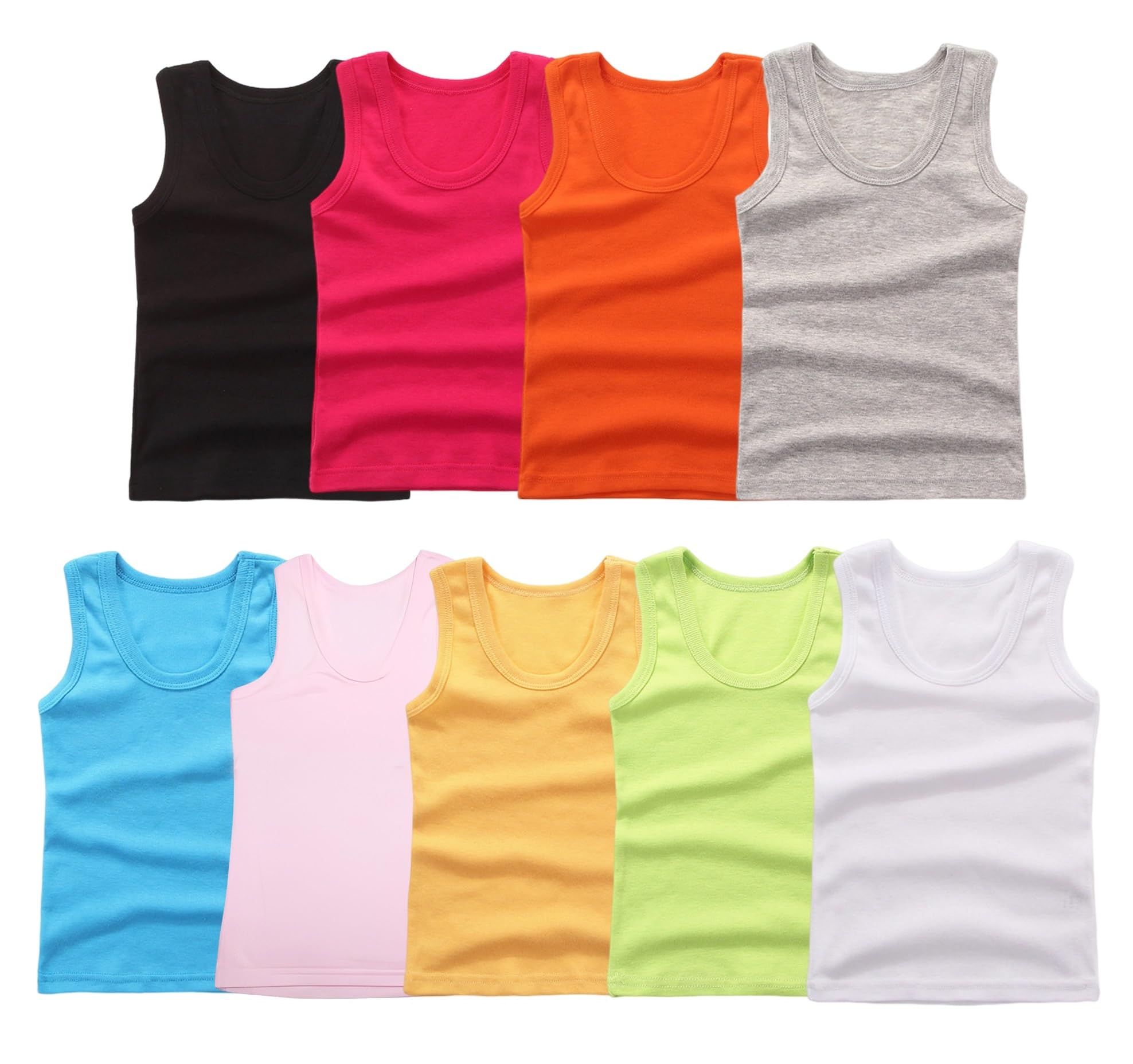 【送料無料】[ZGKULAEAOW] 単品 選べる9カラー キッズ タンクトップ 女の子 男の子 カラフル ランニングシャツ 綿 インナーシャツ 肌着 無地 重ね着 ダンス ヒップホップ 色：ホワイト、サイズ：160