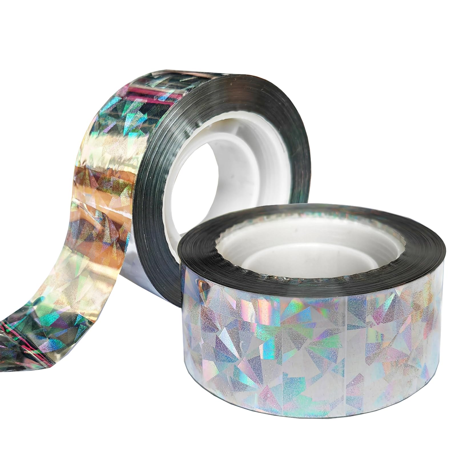 【送料無料】5WYOUKE 鳥よけ テープ (2.5cmx80mx2巻入) 防鳥ホログラムテープ 両面高反射 鳥追い 鳥よけ 鳩よけグッズ カラスよけ 害鳥駆除 ハト スズメ キツツキ 飛来防止 菜園 果樹 畑 屋外 鳥対策 粘着面無し 色：レインボーマルチカラー、サイズ：2.4cm*50m