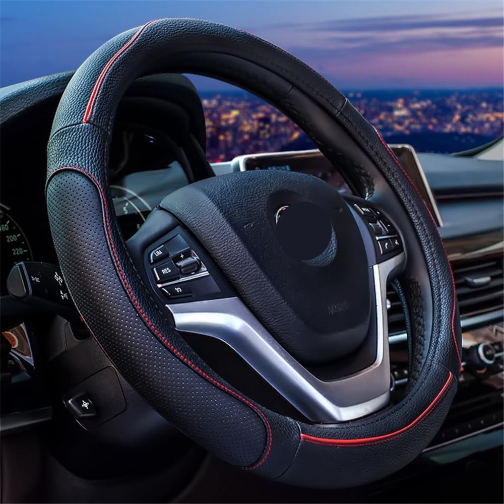 【送料無料】TATACLEA ハンドルカバー 軽自動車 乗用車 本革 O型 ステアリングカバー革 四季汎用 通気..