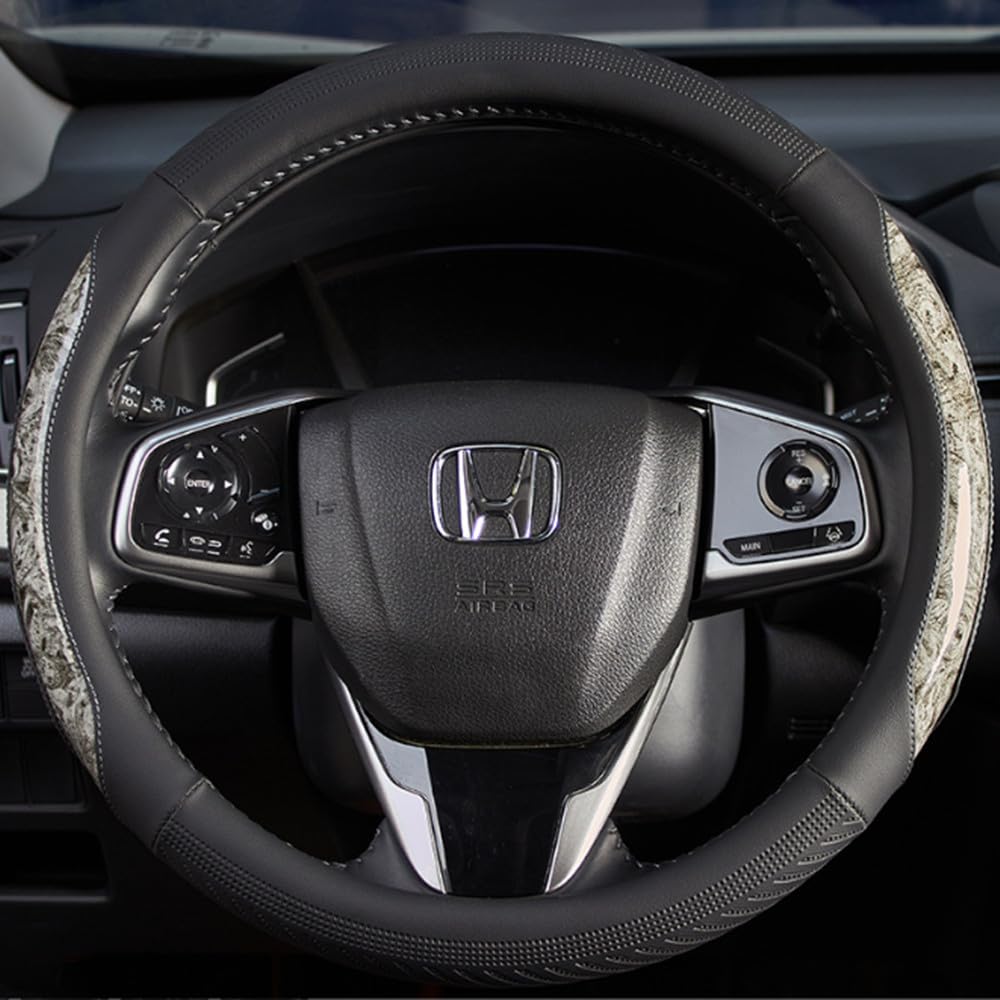 【送料無料】TATACLEA 車のステアリングホイールカバー、ピーチ木目スプライスカーボンファイバー、オ..