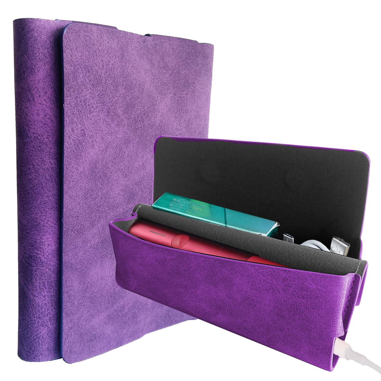 【送料無料】MOICUU互換カバー イルマワン対応 イルマiワン対応 ケース PUレザー 薄型 充電穴あり 全面保護 ケース イルマワン用カバー 耐衝撃 おしゃれ 極フィット勘合 色：パープル