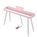 【送料無料】KIMFBAY 電子ピアノ 88鍵盤 木製 電子 ピアノ 88鍵 Digital Piano 初心者 子供 MIDI対応 ペダル付き スタンド アダプター付 日本語説明書 色:ピンク