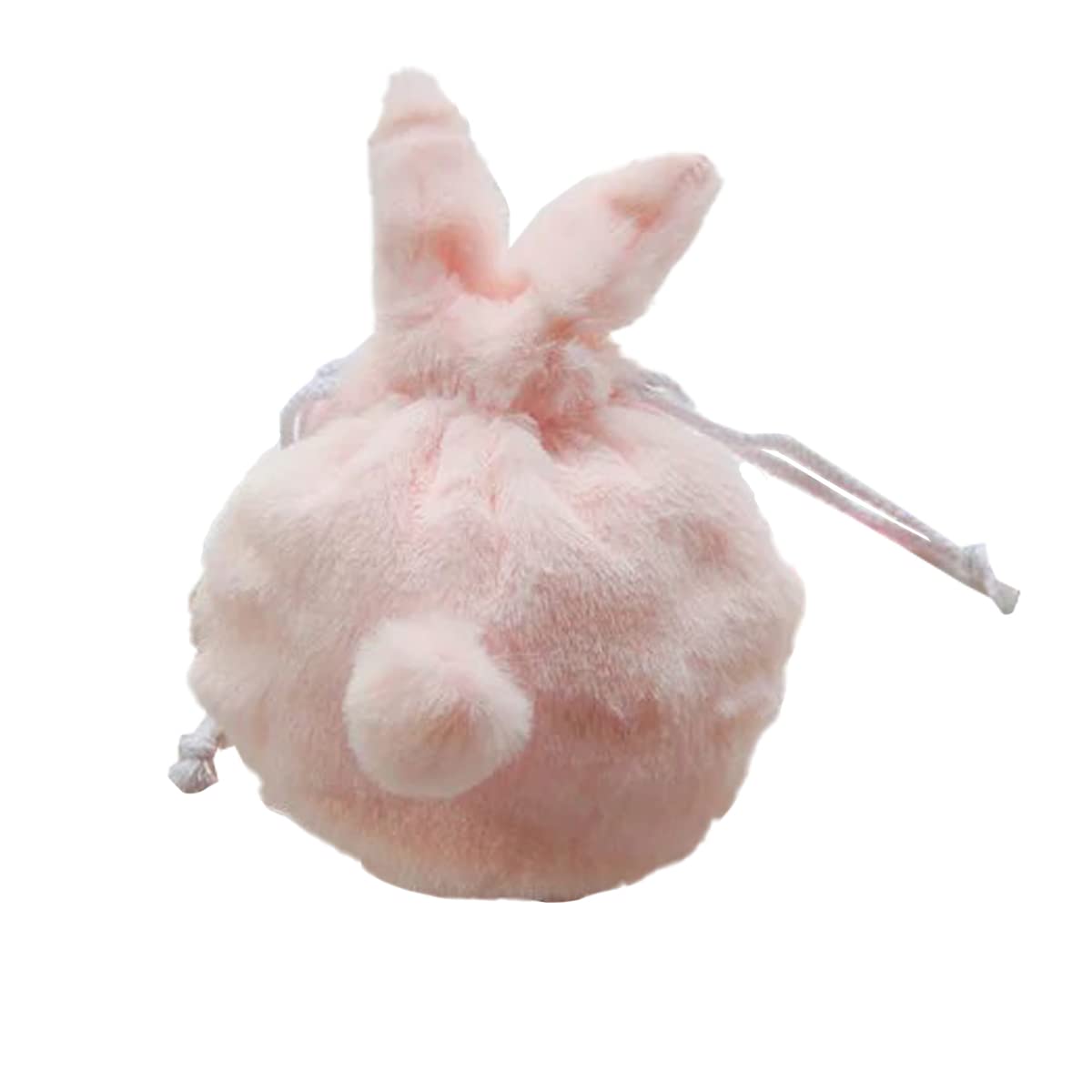 【送料無料】Rajjo 巾着 ポーチ ふわふわ うさぎ 化粧 コスメ 小物 冬アイテム たっぷり 収納 ミニポーチ 色:ピンク