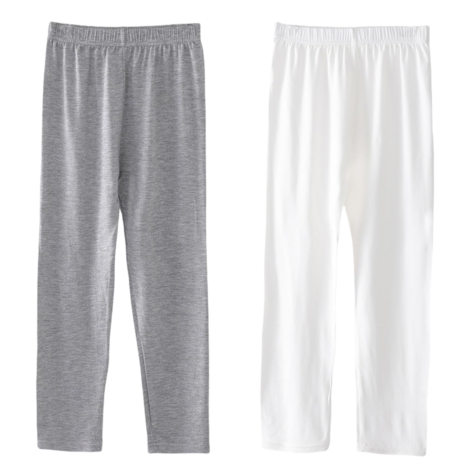 【送料無料】[Enfants Chris] 子供服 女の子 九分丈パンツ 九分丈レギンス 長ズボン ナイロン 薄手 無地 涼しい ストレッチ ロングパンツ ガールズ タイツ 春夏秋 スリム リボン付き 女児 可愛い ジュニア 100-150 色：ジャージ*グレー白、サイズ：110