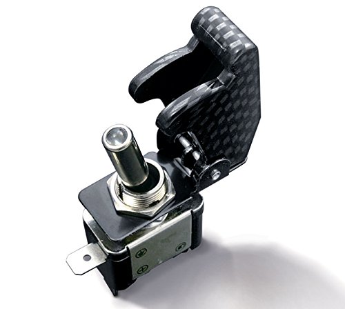 【送料無料】LED ミサイルスイッチ ミサイル スイッチ カバー 12V 2極 カーボン柄 バイク 車