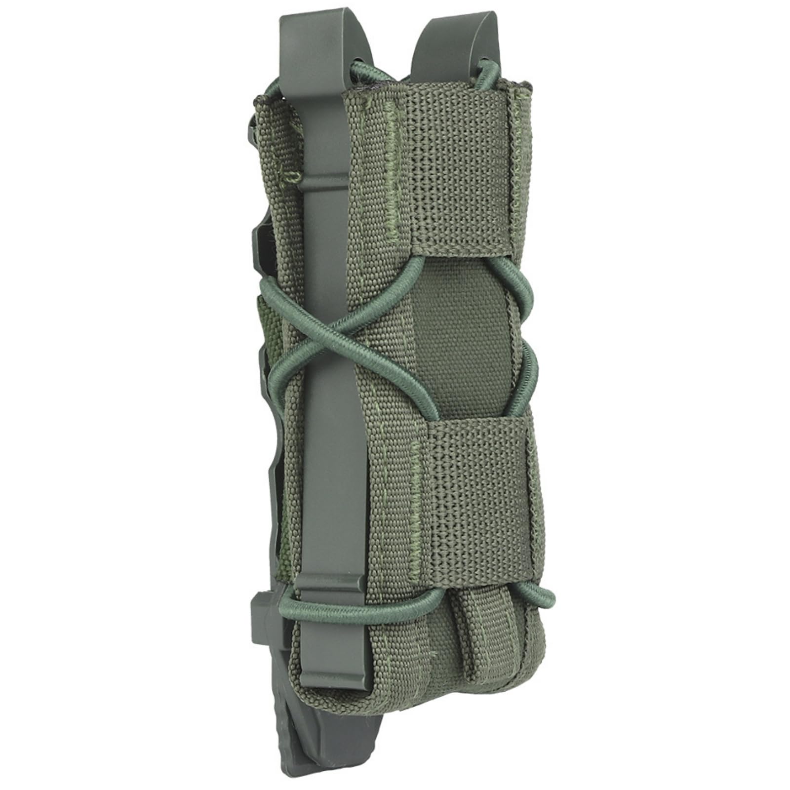 【送料無料】MILQUEST マガジンポーチ マグポーチ 『TACOスタイル』 ハンドガン シングルカラム〜デザートイーグル、MP7など対応 MOLLE ベルト 両方対応 サバゲー CORDURA 実物ナイロン仕様 色：レンジャーグリーン