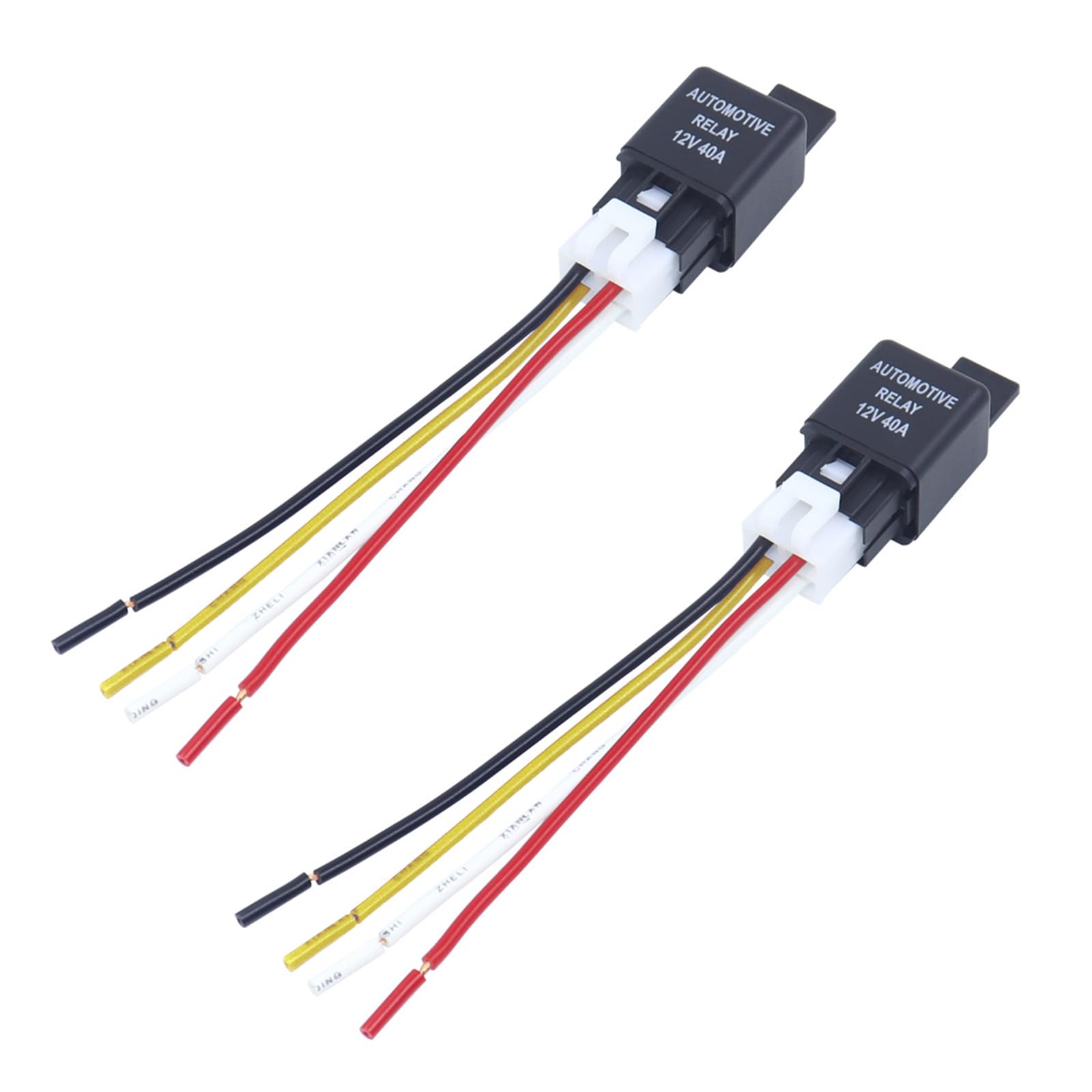 【送料無料】YANYULI 車用リレー 4極リレー 2個入り 12V 40A ヒューズ ON/OFF SPST ソケット付き 高温..