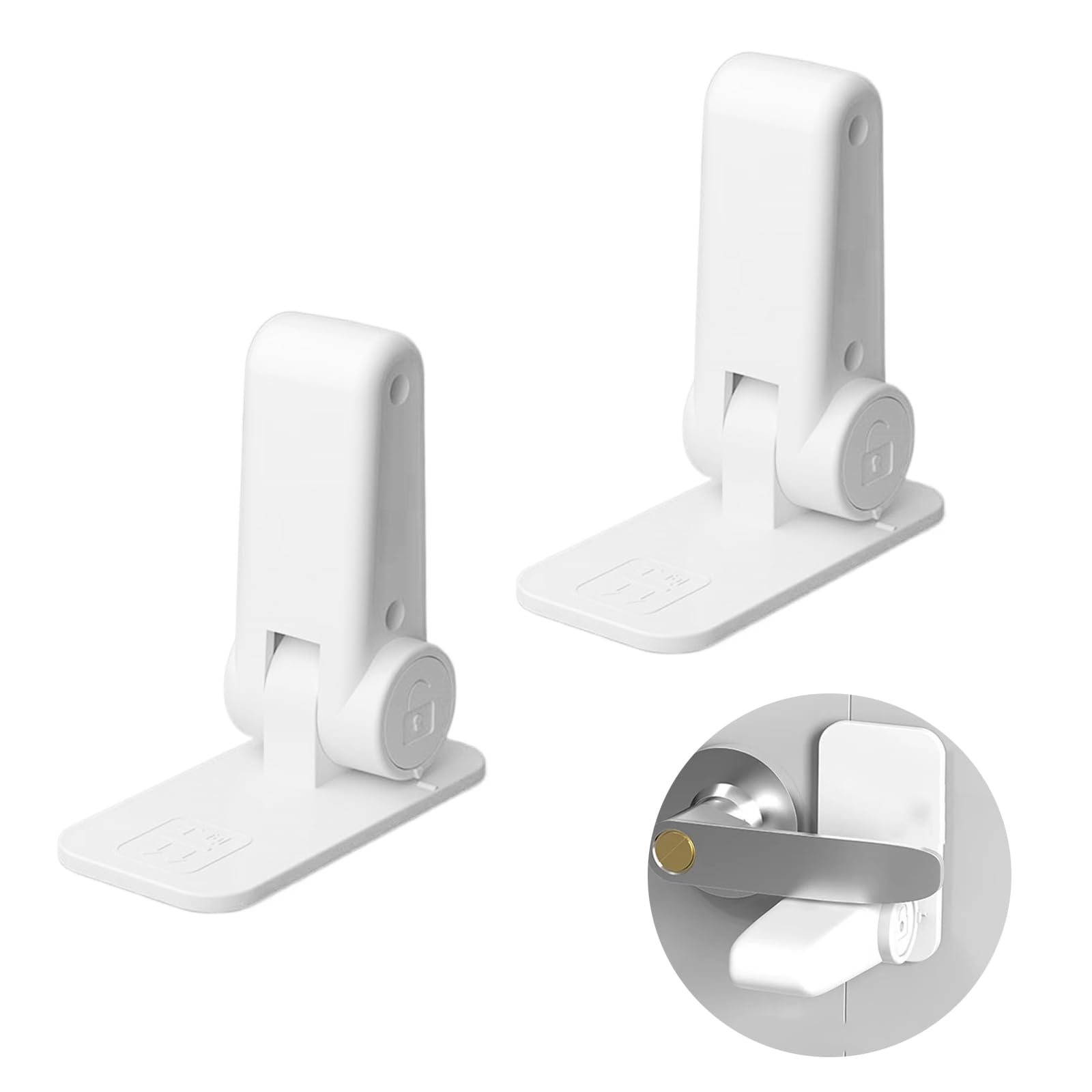 【送料無料】YANYULI ドアストッパー ドアノブロック 2個セット 180°回転可能 部屋鍵後付け チャイルド..