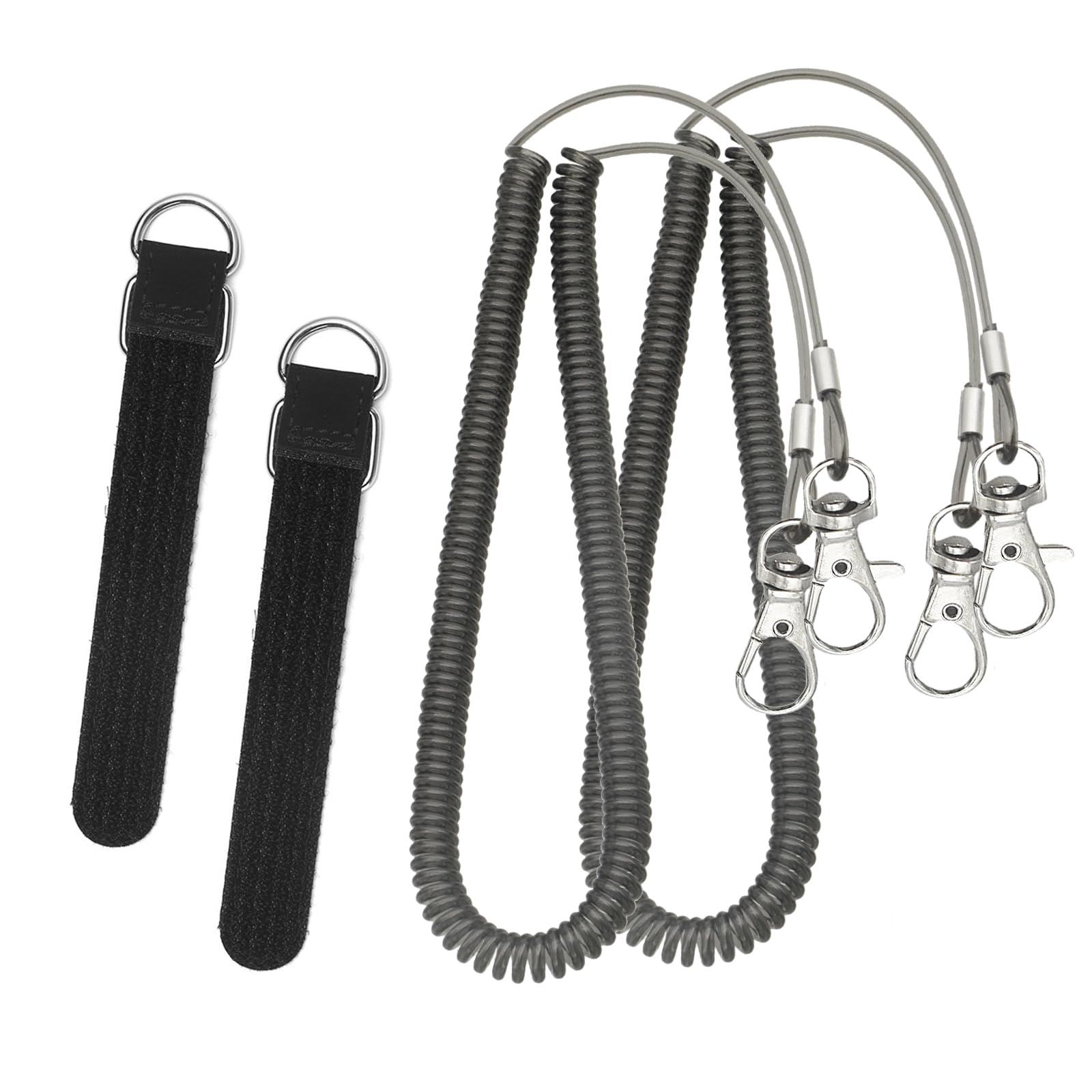 【送料無料】YANYULI 釣り竿ベルト 尻手ベルト 4個セット 3m ロープ付き ワイヤー入り スパイラルコード 保護ベルト 竿の落下防止 釣り竿 釣り道具 ...