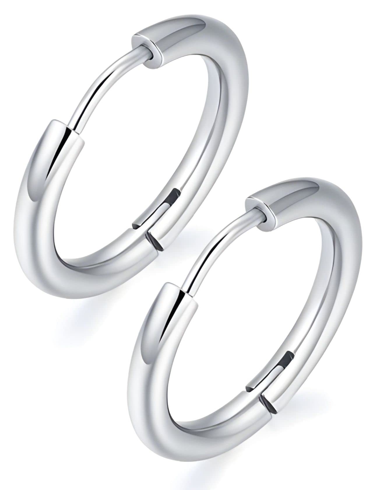 【送料無料】swars フープピアス ピアス リングピアス 男女兼用 両耳 2個 金属アレルギー対応 色：シルバー/内径:10mm/外径:15mm