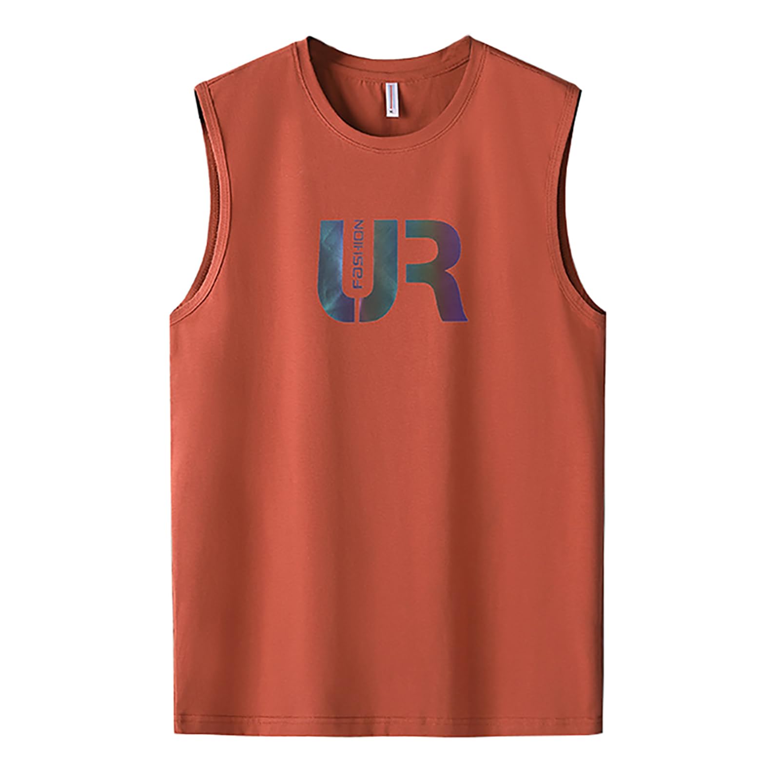 【送料無料】[HEGROPH] タンクトップ メンズ 大きいサイズ ノースリーブシャツ 6L 7L おしゃれ ゆるい カジュアル バスケットボールウェア 色：レッド、サイズ：XL