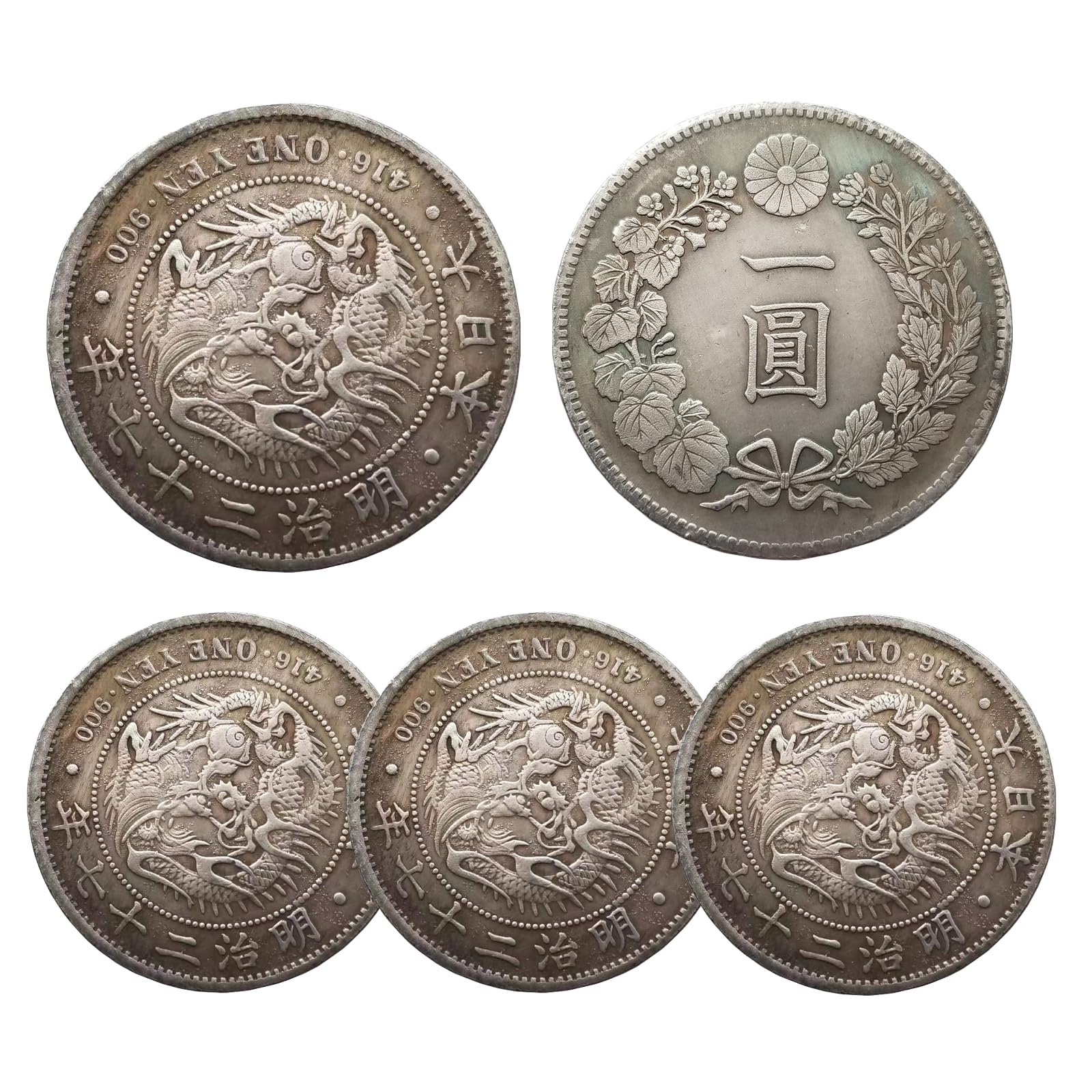 【送料無料】TOMMYFIELD 銀貨 アンティーク 古銭 銀メッキ 明治 コレクション 舞台小道具 インテリア ..