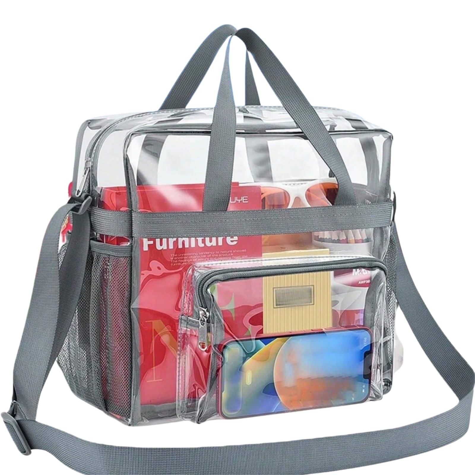 【送料無料】[Nestkanina] クリアバッグ 透明 斜めがけ ショルダー PVC 軽量 防水 エンジニアバッグ 多..