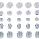 【送料無料】イヤリング カバー 5サイズ36個セット/ 小〜大まで多くのイヤリングをカバーします/シリコン 半透明で目立たないイヤリングカバー5種36個 色:乳...