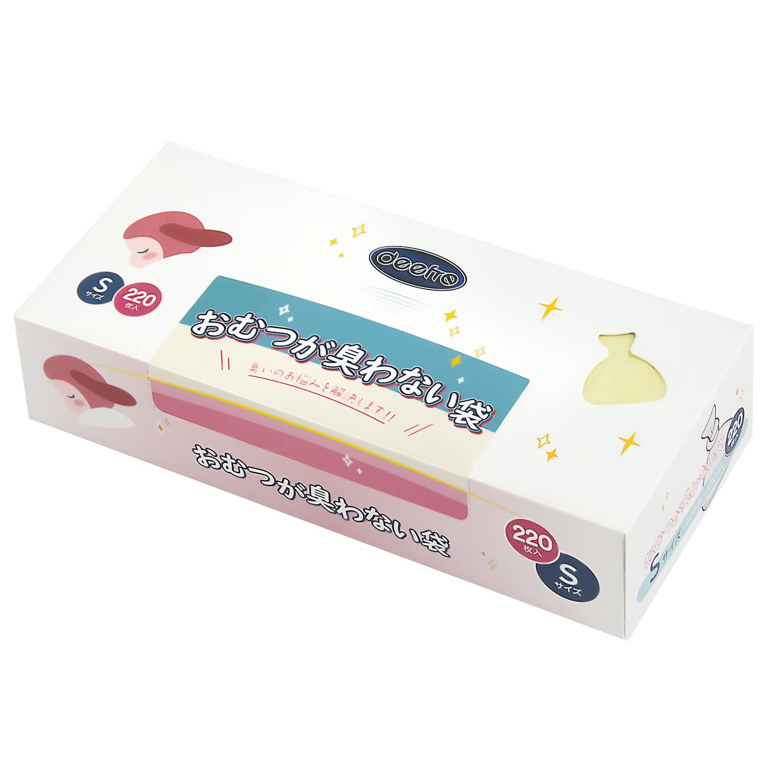 商品情報商品の説明主な仕様 【驚異の脱臭効果】収容物からの臭気の透過を抑制するバリア層を有し、数日放置されても嫌なニオイが漏れません。子供のオムツ処理やペットの汚物始末など、様々なシーンで大活躍。【高品質素材】共押出し法により0.02mm厚の7層フィルムを作製し、柔らかさも強度もあります。無香料のために敏感な嗅覚がある赤ちゃんにも優しいです。【使い方は簡単】箱を開けて、片手で袋を一つ一つ引き出しやすいです。おむつを入れたらなるべく空気を抜いて口をしっかり結んでください。色付きタイプで中身も見えにくいです。【十分な容量】お得な220枚入。枚数が多かったので気兼ねなく使えます。毎日のおむつ交換を快適に！【サイズ】S:縦33cm*横22cm。Sサイズおむつを2個くらい収納できます。