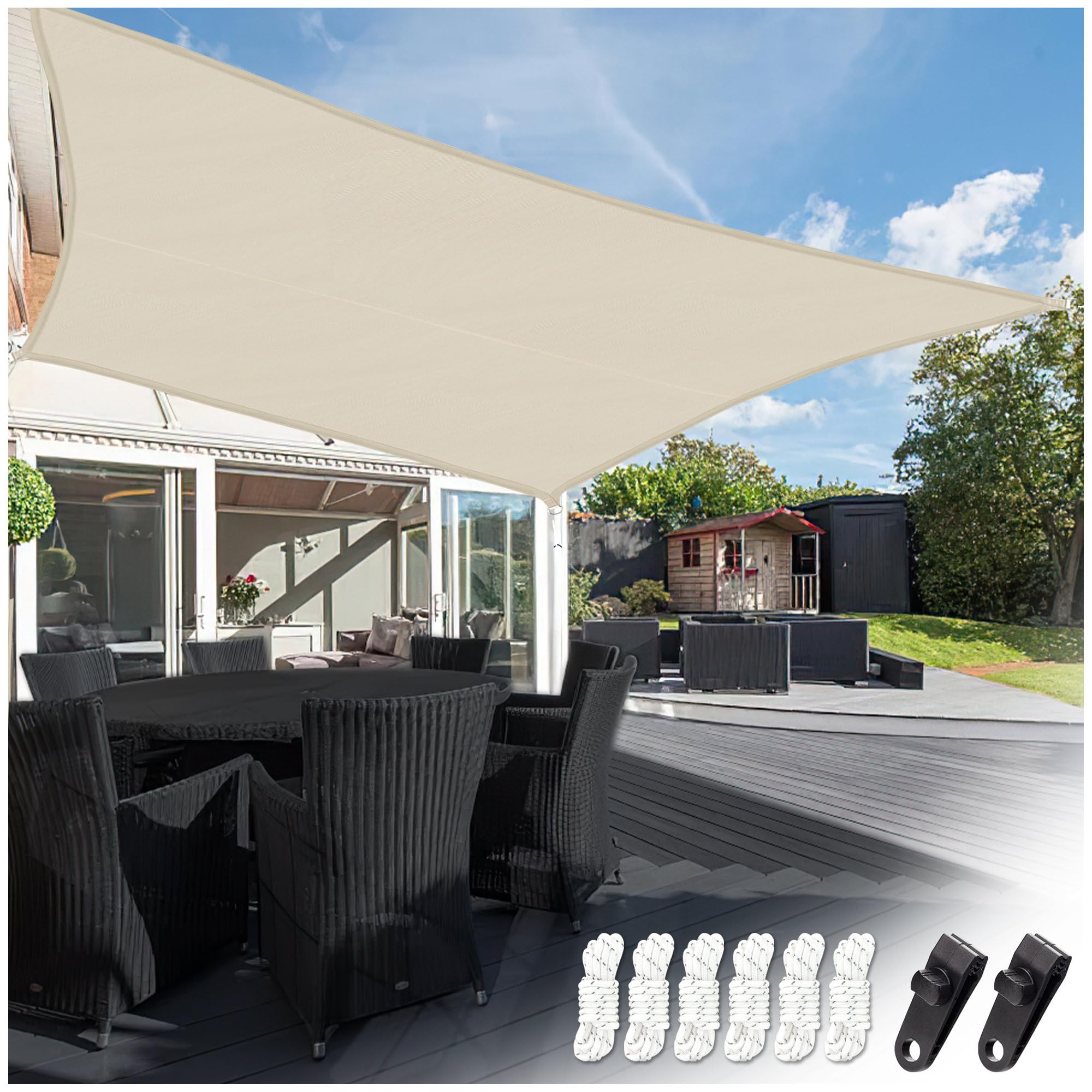 【送料無料】gomura 日除け シェード 屋外 色：カーキ、サイズ：3×4m