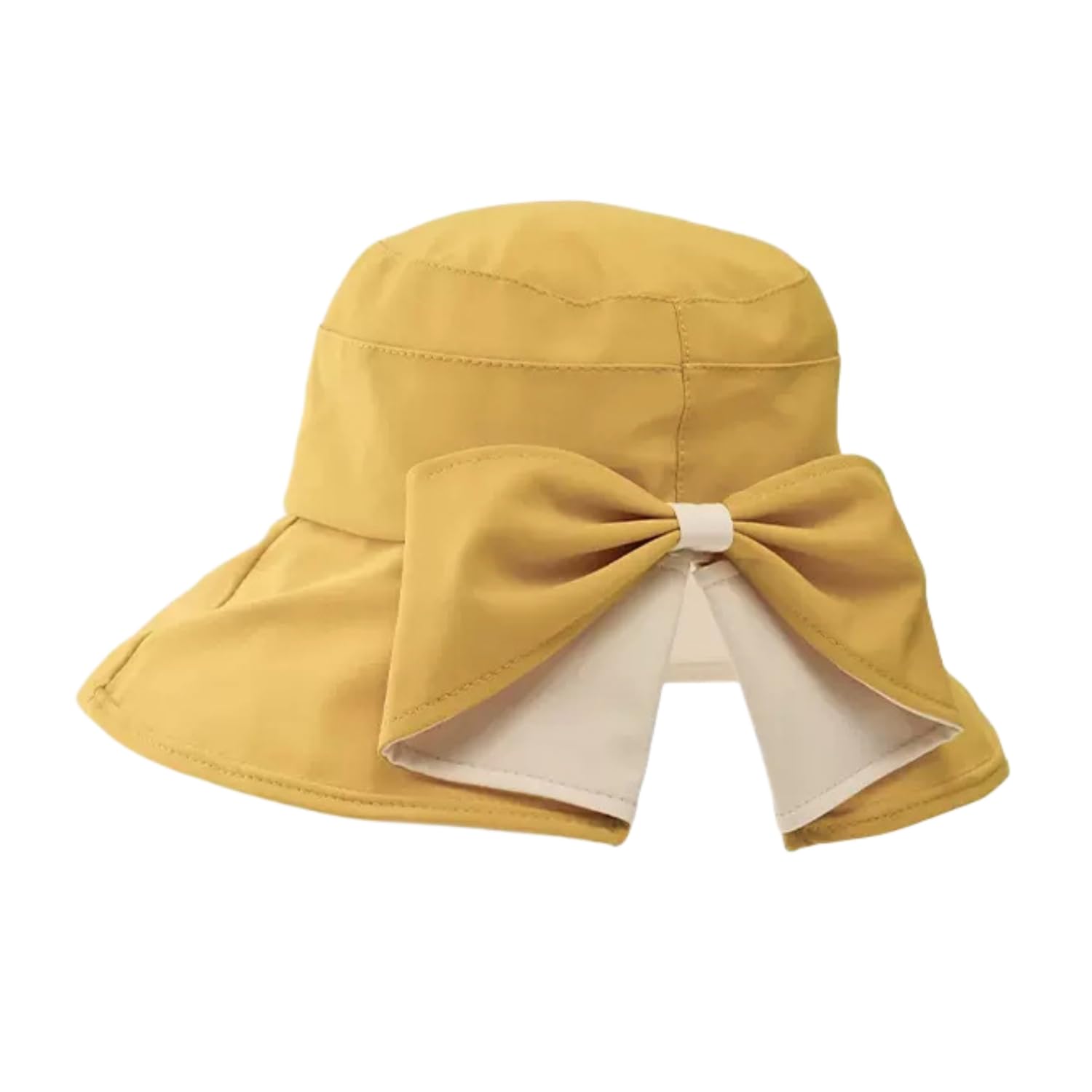 【送料無料】[Weuiean] UVカット 帽子 レディース 紫外線対策 UV ハット UVケア 日よけ 日除け帽子 春 夏 おしゃれ 可愛い 女優帽 サイズ調整可能 専用あごひも付属 HHM-187 色：イエロー、サイズ：56.0-58.0 cm