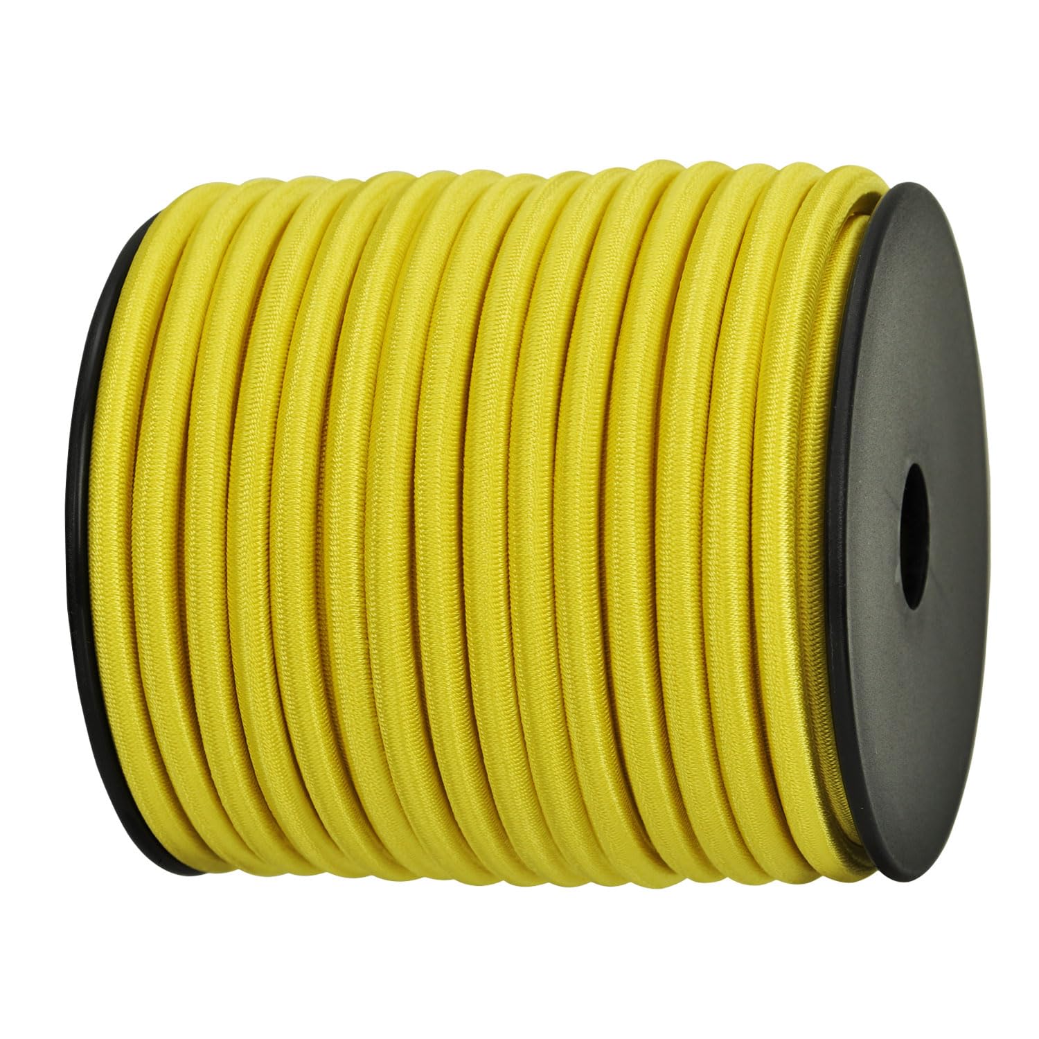 【送料無料】Abma Cord ショックコード バンジーコード 4mm/5mm/6mm/8mm/10mm 弾性 ゴム紐 ゴムロープ ストレッチコード 荷物固定 軽トラック ターポリン カーゴネット クラフト DIY用など（10M/20M） 色：イエロー、サイズ：6mm x 10M