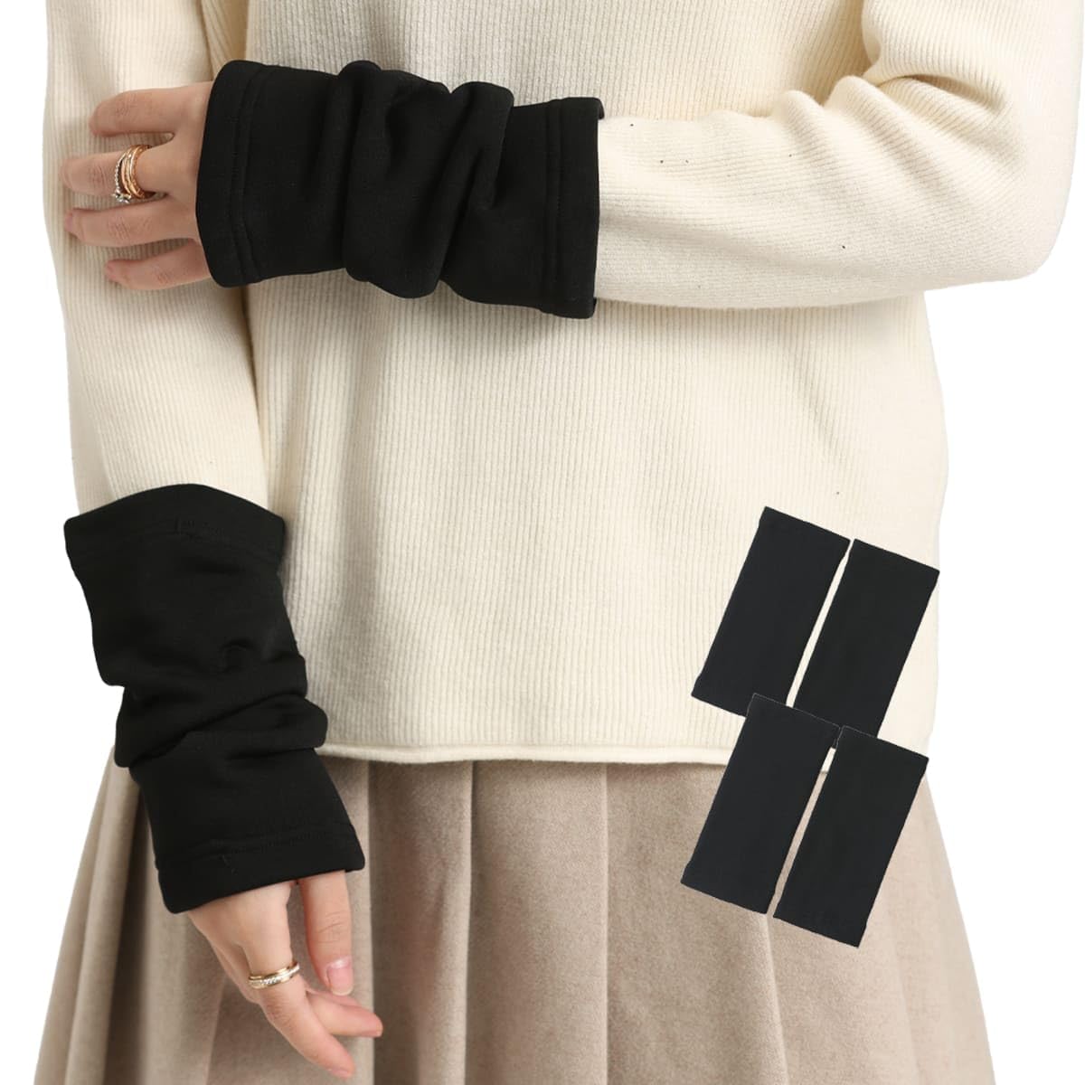 【送料無料】[MKY factory] アームウォーマー 4枚 手首ウォーマー レディース メンズ 男女兼用 手首温..