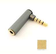 【送料無料】Sound Wave【 アルミヘッド3.5mm 4極 L字型 】 LINK Master3.5mm 4極 L字型ステレオミニプラグ変換アダプタ 金メッキ端子 ステレオミニ( φ3.5mm 凸オス 4極 ) ステレオミニ( φ3.5mm 凹メス ) オーディオ 90度 変換 接続 プラグ F サイズ：グレー