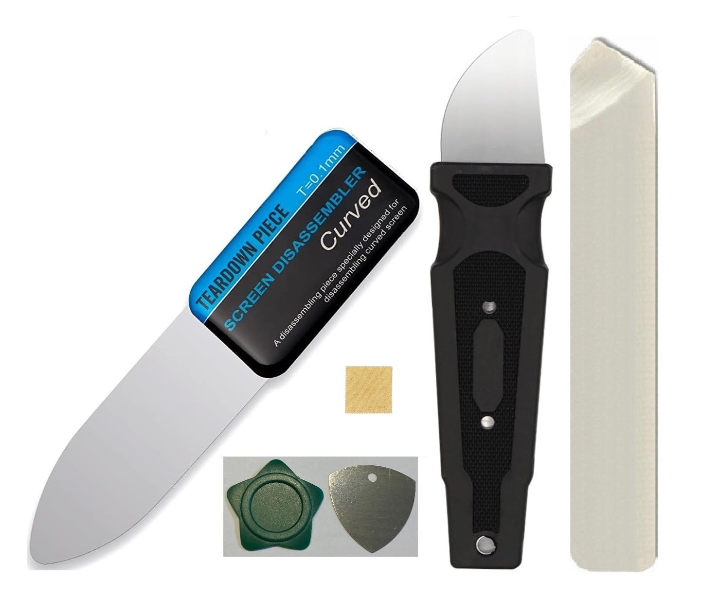 【送料無料】Wave Profesional 【 iSesamo フラットスパッジャー + 厚み 0.15～2.8mm・しなやか 携帯電話曲面スクリーンを分解修復ツール 修理ツール 携帯電話の湾曲したLCDスクリーンスパッジャー スパッジャー 開腹 修理ツールキット 】 ： 高品質 PC/ サイズ：2品 Bl