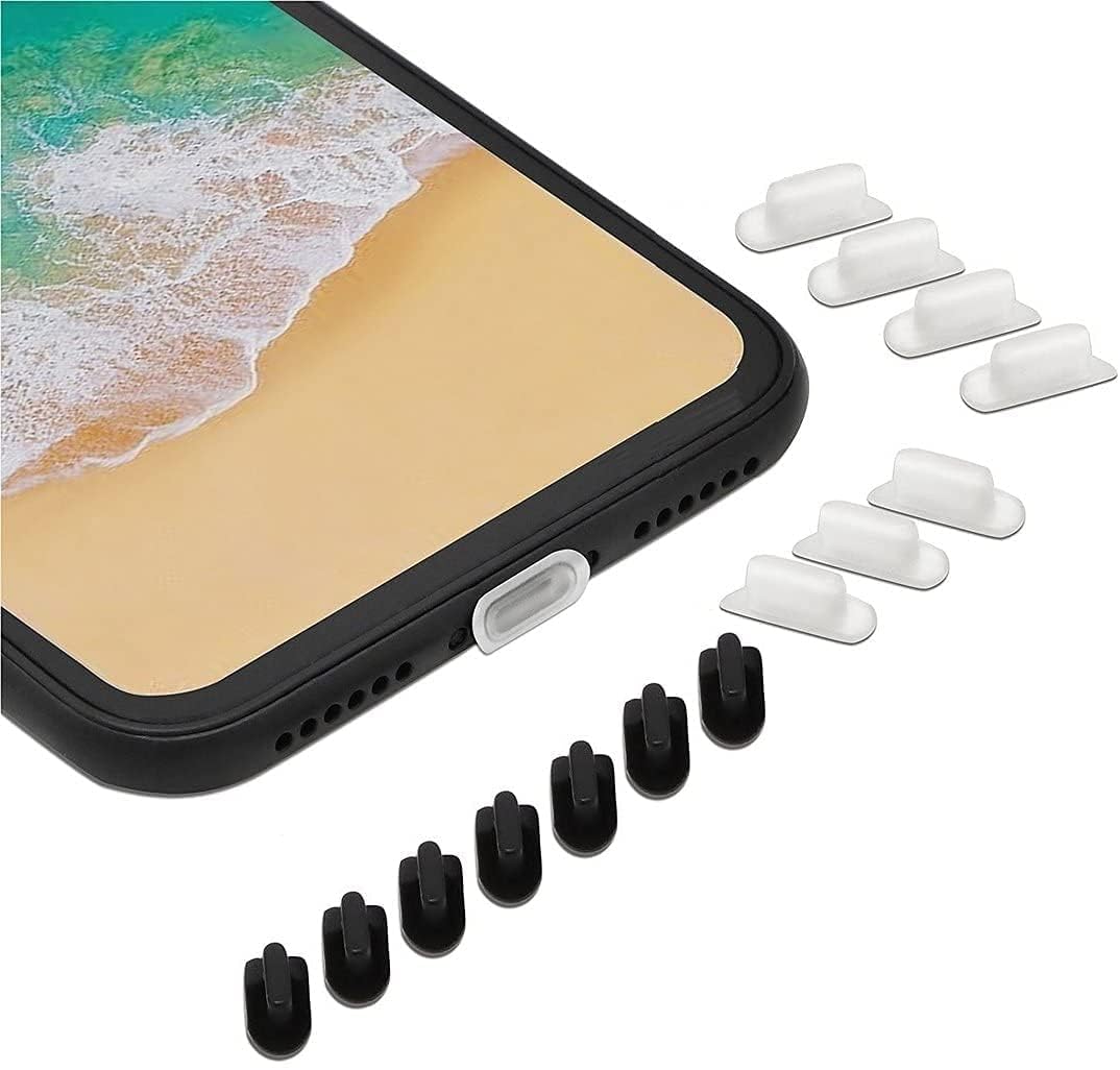 【送料無料】Wave Design 【 (( For Lightningカバー14個入 Sound Wave )) For Lightning コネクタ用 保護キャップ For Lightningコネクタキャップ 】 シリコン製 超耐久性 防塵 防砂 防水 ぴったりフィット ＆ 身のまわり品を傷つけ サイズ：クリアとブラック 各7個