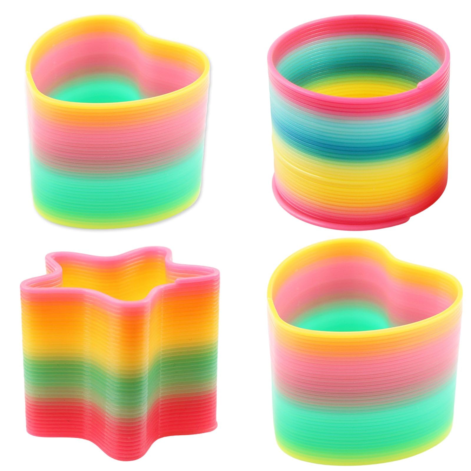 【送料無料】HOTQ スリンキー レインボースプリング 玩具レインボースプリング虹色 マジックレインボー おもちゃスプスプリング 玩具リングレインボースプリング 4種セット