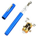 【送料無料】HOTQ 釣竿 リール付 リール付きロッド 簡易釣り竿セット 釣りミニ伸縮式 ペン型ロッド 釣り入門 上級者釣り 初心者釣り 色:ブルー、サイズ:2...