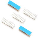 【送料無料】5個セットラジエーター ヒートシンク ラジェーター アルミニウム製 コンピュータ用 35mm x 10mm x 10mm シルバートーン ブルー感熱...
