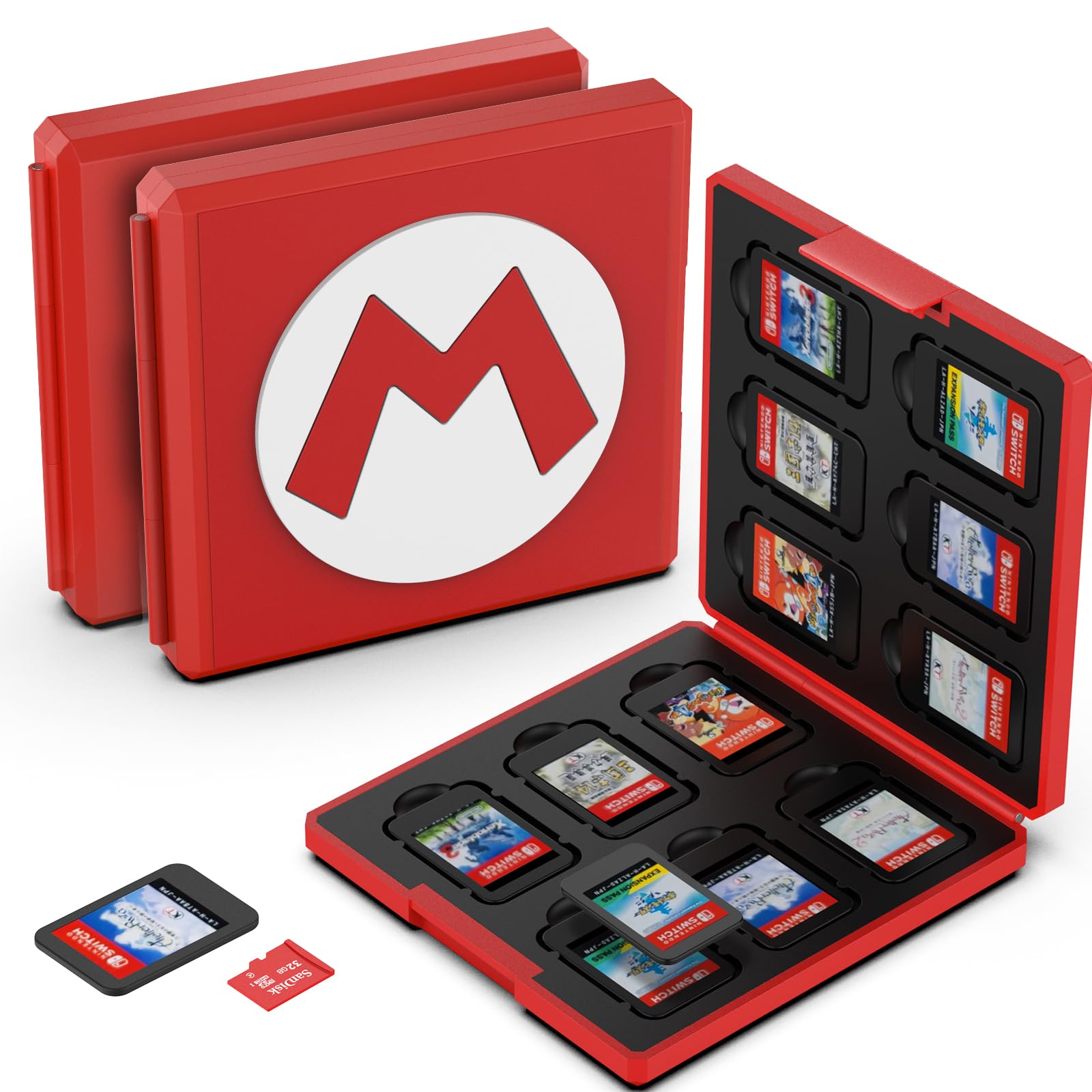 【送料無料】GeeRic 12枚 ゲームカード 収納ボックス スイッチ 対応 ソフトケース 12枚Micro SD メモリーカード 収納可 Switch/Switch Lite/Switch OLED モデル対応 コンパクト 薄型 軽量 防塵 持ち運 傷つき防止 色：カラー3