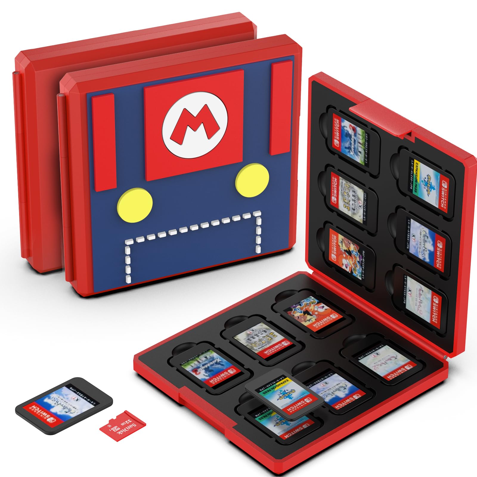 【送料無料】GeeRic 12枚 ゲームカード 収納ボックス スイッチ 対応 ソフトケース 12枚Micro SD メモリーカード 収納可 Switch/Switch Lite/Switch OLED モデル対応 コンパクト 薄型 軽量 防塵 持ち運 傷つき防止 色：カラー6