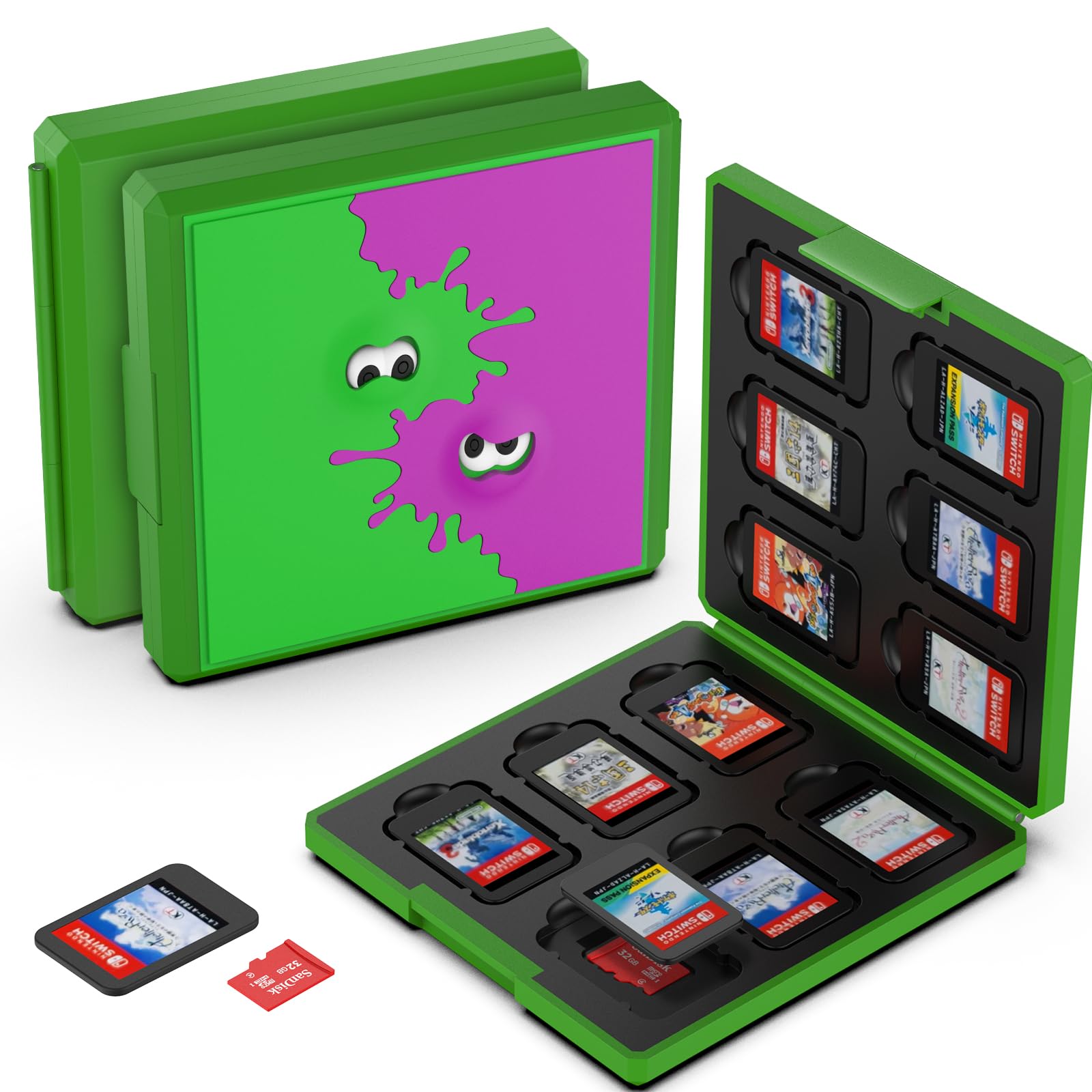 【送料無料】GeeRic 12枚 ゲームカード 収納ボックス スイッチ 対応 ソフトケース 12枚Micro SD メモリーカード 収納可 Switch/Switch Lite/Switch OLED モデル対応 コンパクト 薄型 軽量 防塵 持ち運 傷つき防止 色：カラー5