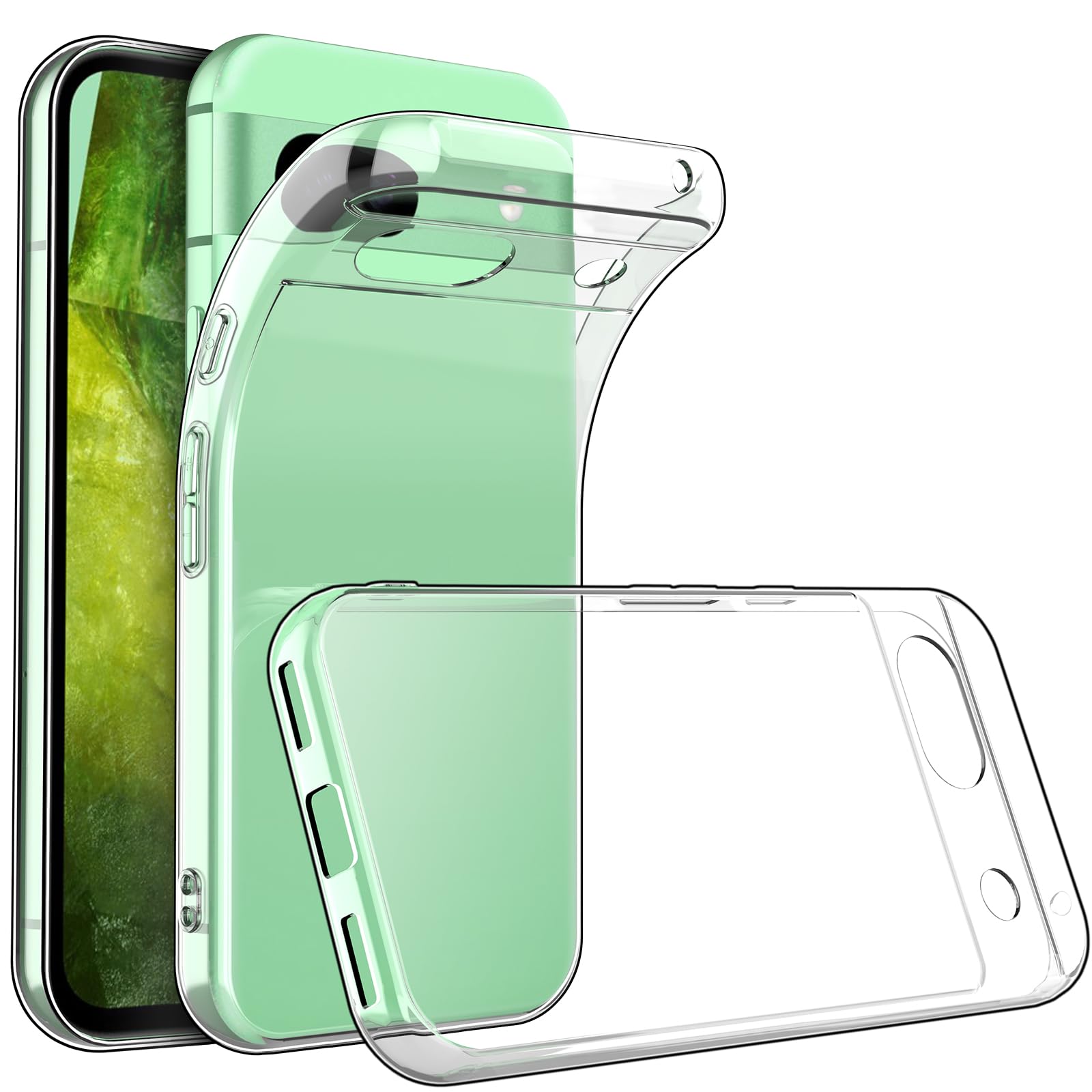 【送料無料】Google Pixel 8A ケース クリア 透明 シリコン グーグル ピクセル8A カバー 耐衝撃 TPU クリアケース ソフト 保護カバー スリム 薄型 指紋防止 防水 防塵 傷防止 色：クリア