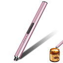 【送料無料】GeeRic プラズマライター 電子ライター USB-TypeC 充電ライター キャンドルライター 火が出ない 火起こし無炎 防風 電池残量表示 線香 ローソク BBQ お墓参り 色:ピンク