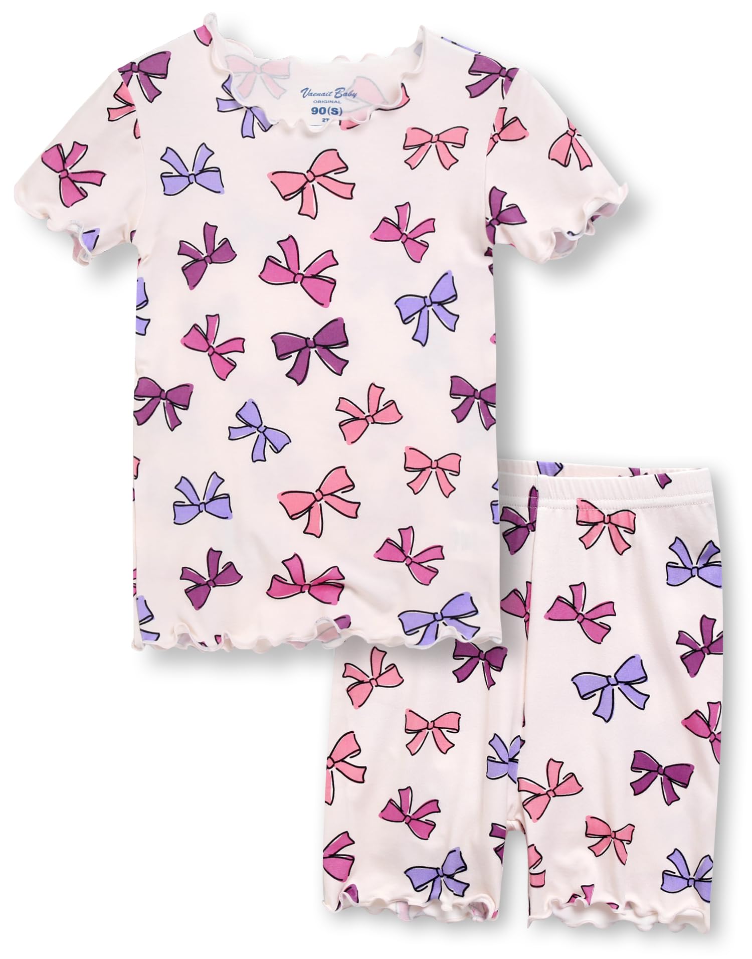 【送料無料】[Vaenait Baby] 子供キッズ1-8歳 半袖パジャマ寝間着ルームウェア上下セット ビスコース S..