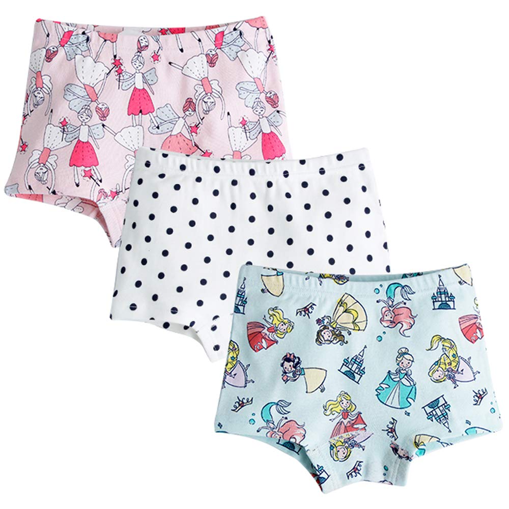 【送料無料】[OU.OU] 女の子 パンツ 綿100% 通気 柔らかい 女児 ショーツ 着心地がいい 下着 キッズ キッズ ガールズ 短パン 子供 可愛い プリントショーツ 3枚セット 人魚姫 風船 100 110 120 130 140 150 色：ガール、サイズ：130