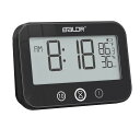 【送料無料】防水時計 デジタル 温湿度計 防水LCD大液晶画面 シャワー時計 温度 湿度 デジタル 液晶 吸盤 壁掛け 置き時計 お風呂 湿度計室内 時間表示 温度計 湿度計 バスルーム時計温湿度計 大画面 シャワー温湿度 時計 液晶 色:ブラック、サイズ:11.8cm*3.2cm*8cm