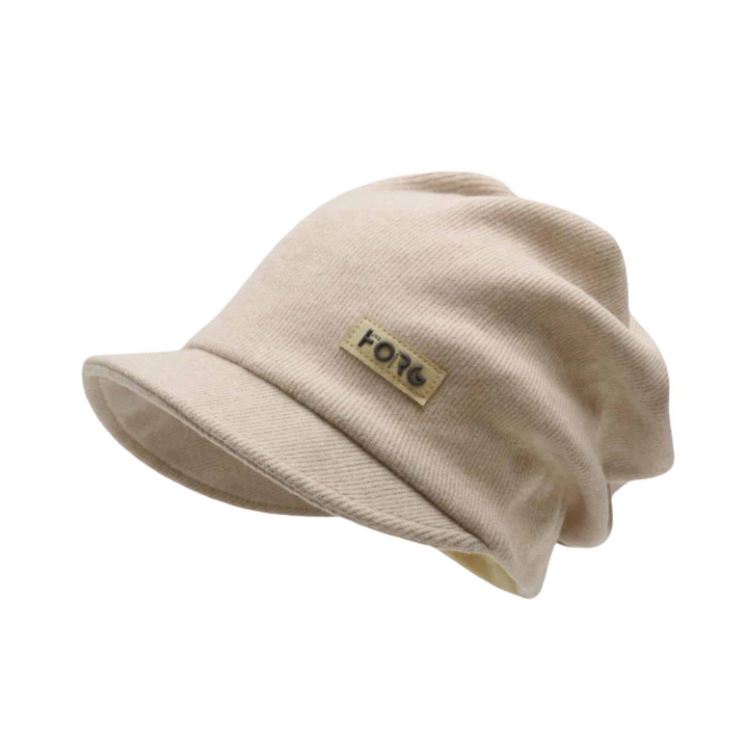 【送料無料】[Weuiean] 帽子 レディース 秋 冬 キャスケット コットン 二重保温 防寒 つば付き 医療用帽子 YANG-157 色：ベージュ、サイズ：Free Size