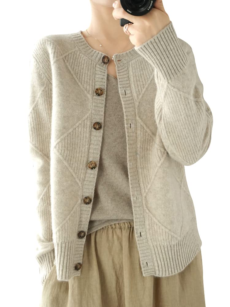 【送料無料】Bvaeocl ニット カーディガン レディース ゆったり 長袖 セーター カーデガン ボタン ワン..