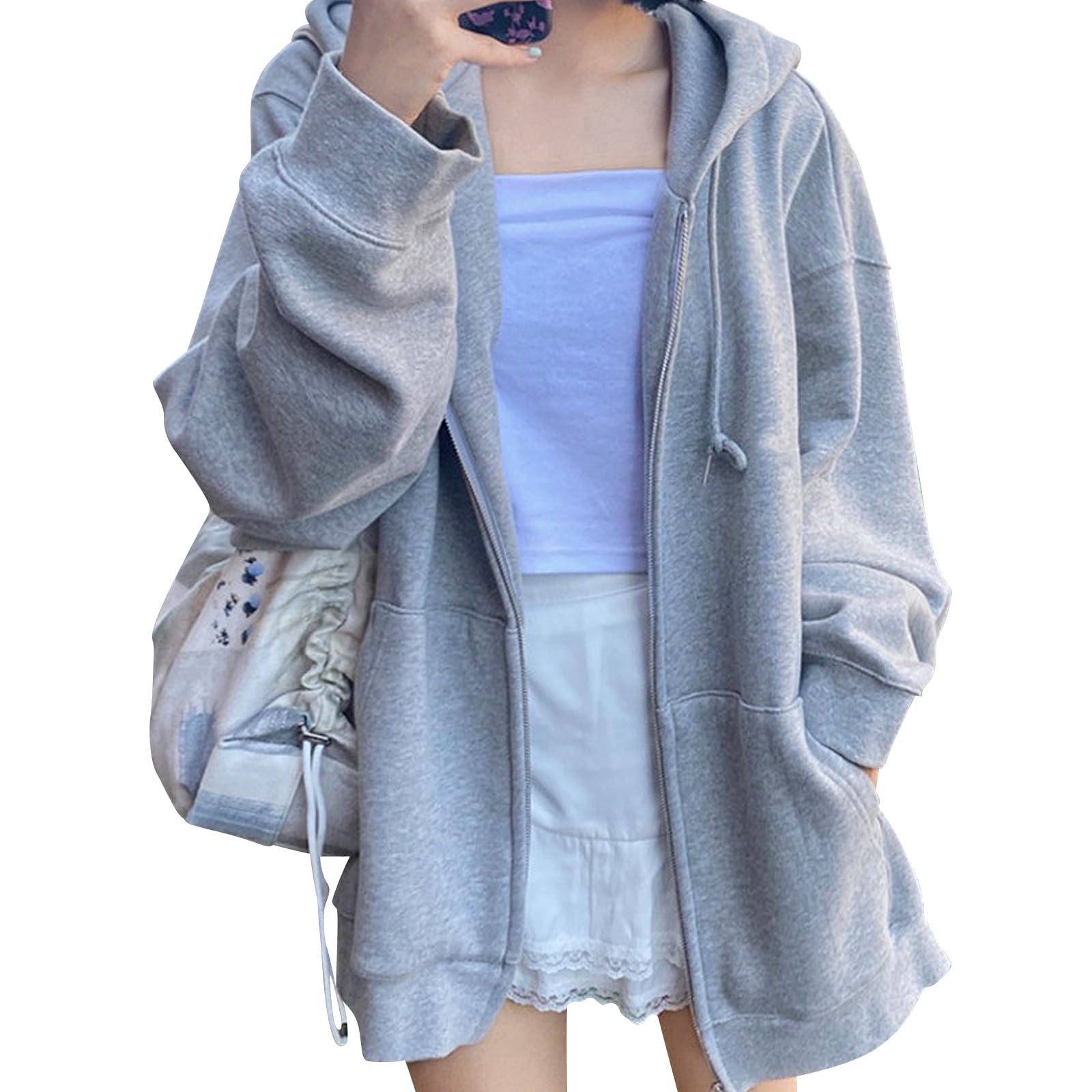 【送料無料】[Tiernyueth] パーカー レディーストレーナー コート プルオーバー 長袖 ジッパー ポケッ..