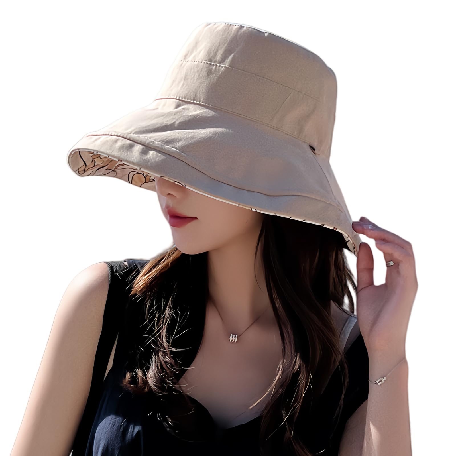 【送料無料】[Tiernyueth] レディース ハット 両面使える つば広 UVカット 日除け帽子 紫外線対策 バケ..