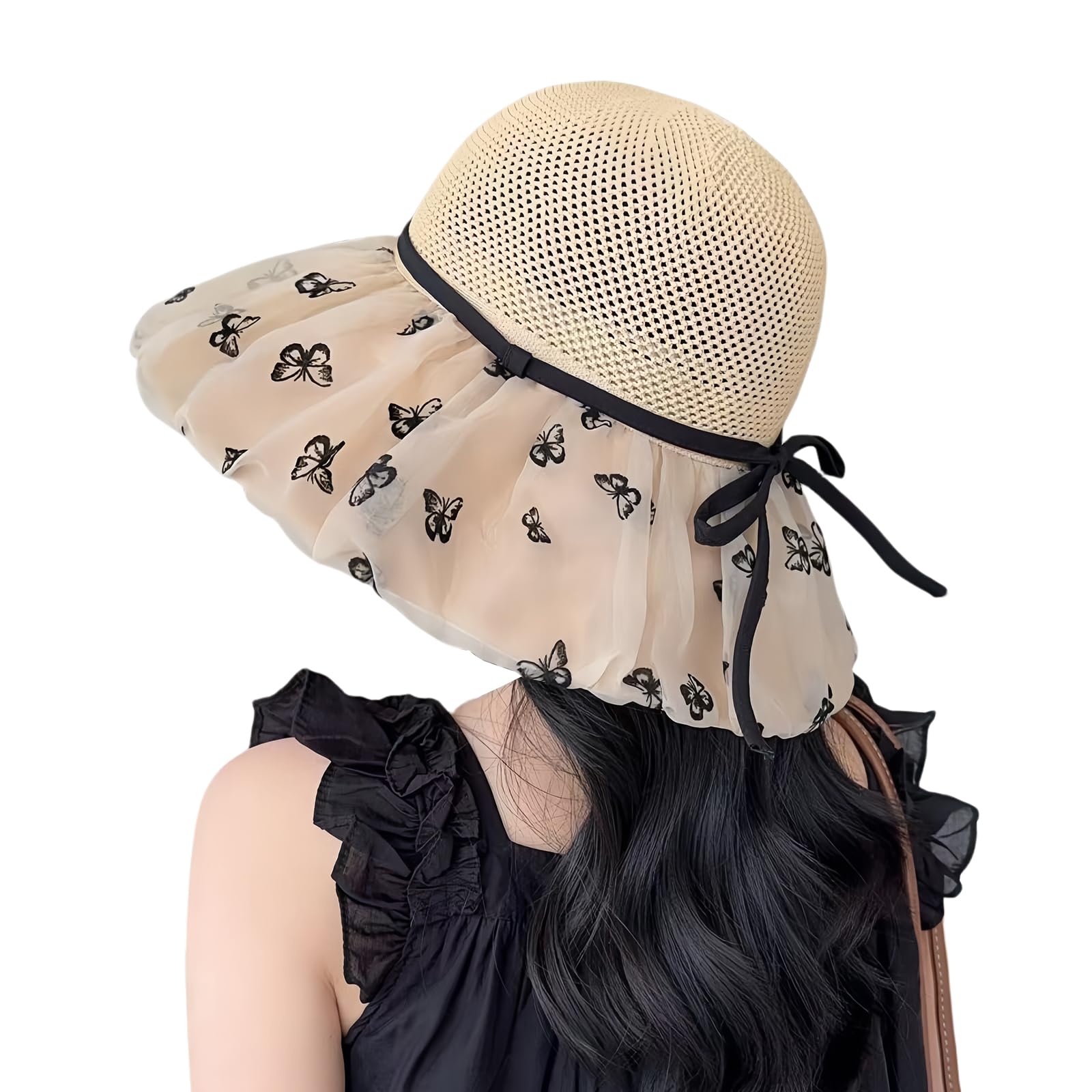 【送料無料】[Tiernyueth] レディース ハット 麦わら帽子 UVカット日除け帽子 ボウハット紫外線対策 メ..