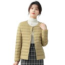 【送料無料】CLAZOLIY ライトダウン ノーカラージャケット レディース インナーダウン 軽量 暖かい 防寒 ダウンジャケット クルーネックまたはVネック ...